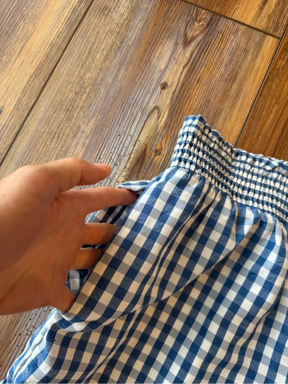 Blue gingham shorts